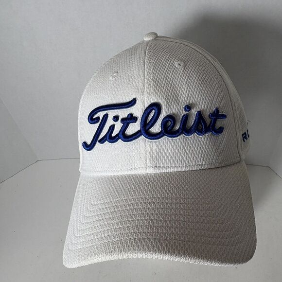 Titleist Golf Hat Cap Adult Fitted Medium Large Pro V1 FJ Foot Joy White Mesh D3 - Picture 1 of 10